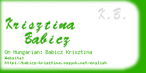 krisztina babicz business card